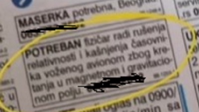 HIT Tražili smo posao u novinama i zatekli fizičara (AUDIO)