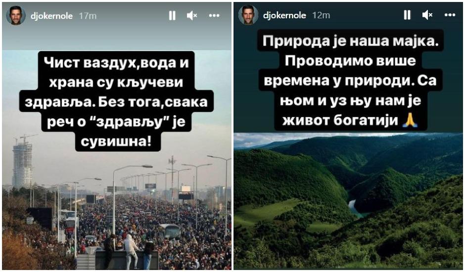 Instagram objave Novaka Đokovića o ekologiji
