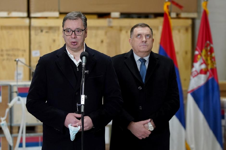 Aleksandar Vučić i Milorad Dodik FOTO: ATA Images/Antonio Ahel