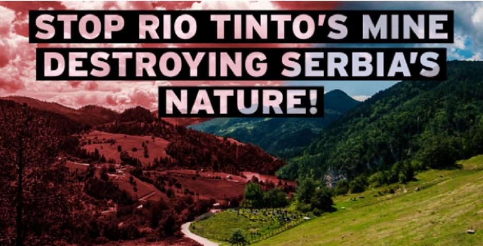 Peticija protiv Rio Tinta FOTO: Printscreen