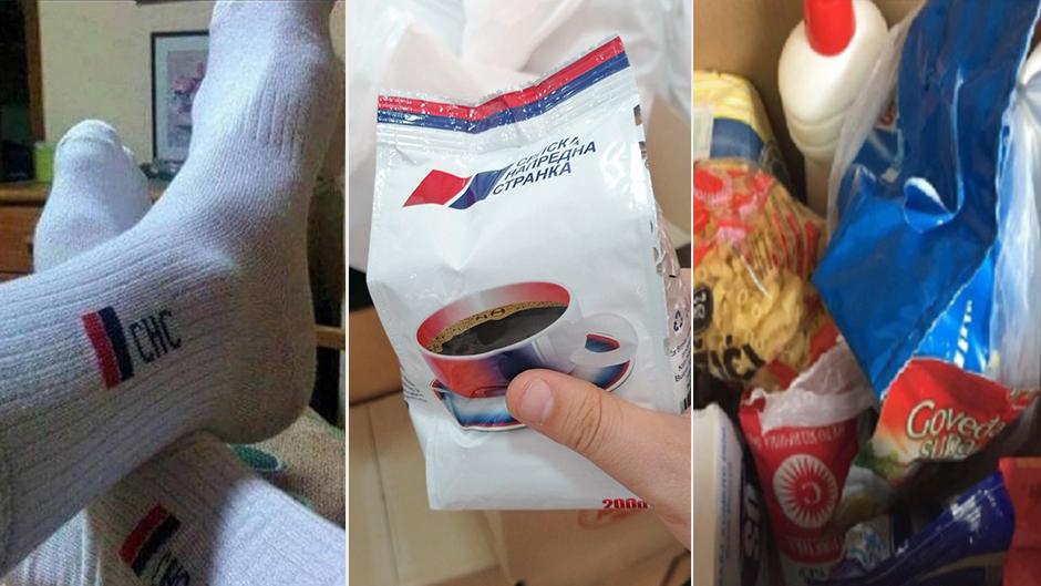 SNS čarape, kafa i paketići Foto: Tviter