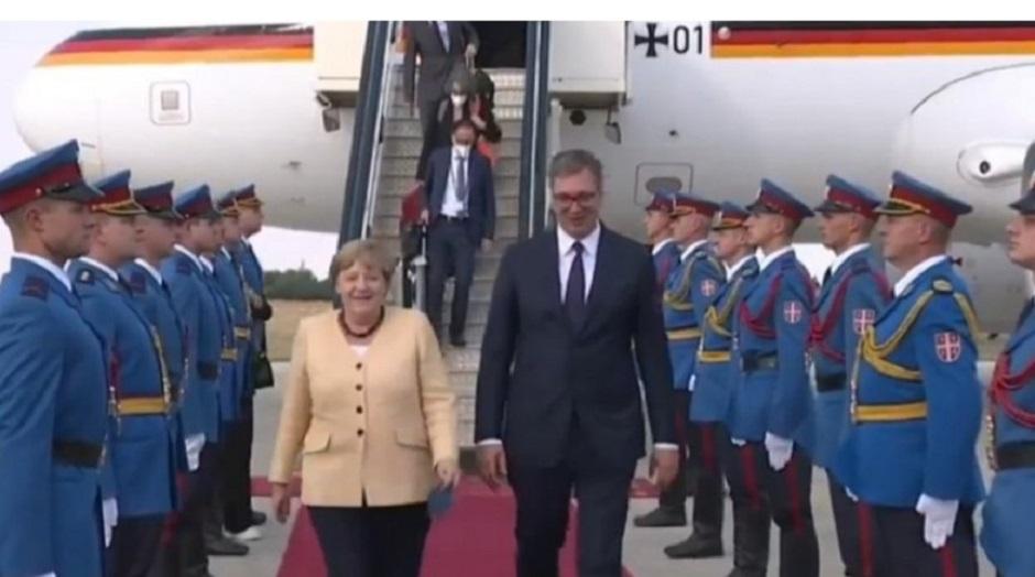 Angela Merkel i Aleksandar Vučić FOTO: Printscreen