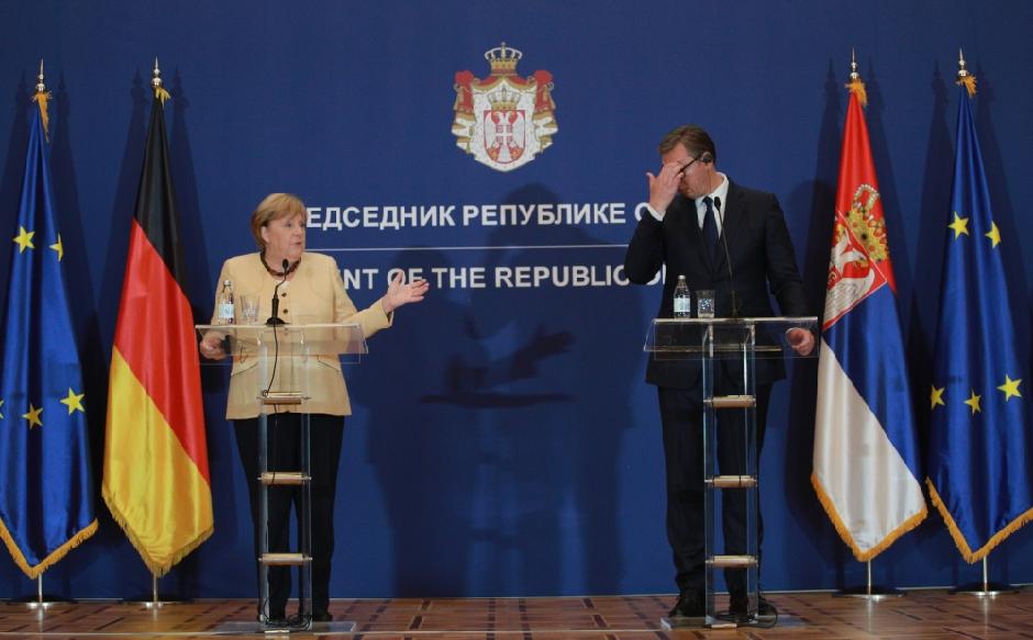 Angela Merkel i Aleksandar Vučić FOTO: ATA Images