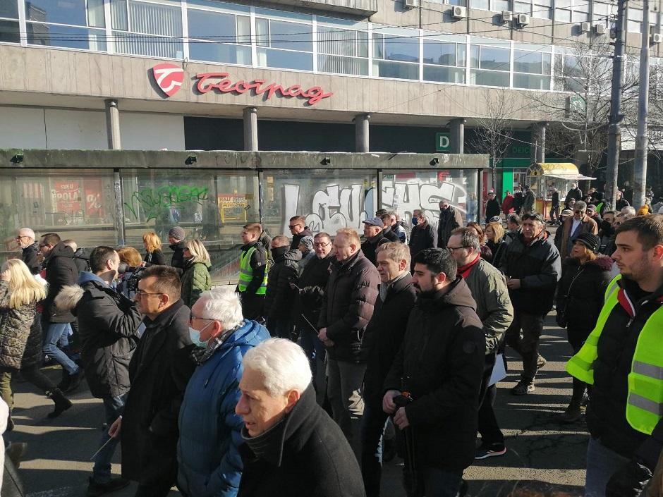 Lideri opozicije u protestnoj šetnji FOTO: Direktno.rs