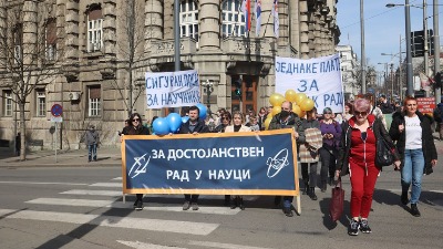Protest naučnika, šetnja do Ministarstva prosvete