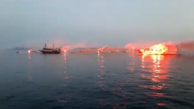 Špalir brodova i bakljada za Mateja u Splitu (VIDEO)
