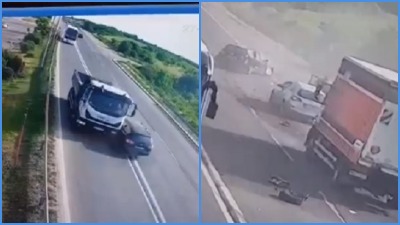 Snimak nesreće kod Rušnja: Auto se zakucao (VIDEO)