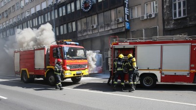 Zapalio se trolejbus u Vojislava Ilića