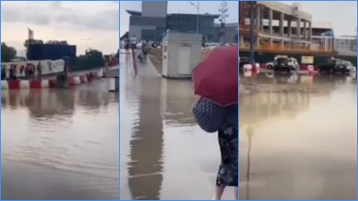 Potpuno poplavljen beogradski aerodrom (VIDEO)