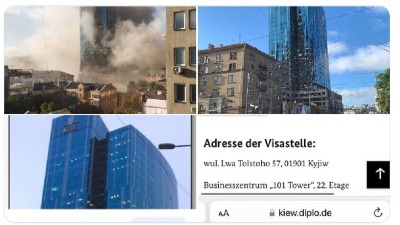 Pogođena zgrada konzulata Nemačke u Kijevu