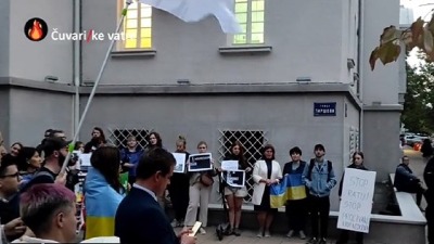 Protest ispred ruske ambasade u Beogradu (FOTO)