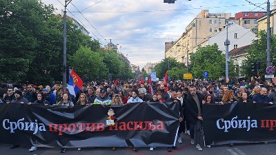U 18 časova peti protest "Srbija protiv nasilja" - prsten oko Andrićevog venca