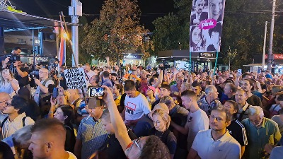 21. protest "Srbija protiv nasilja" u Beogradu, šetnja do RTS-a