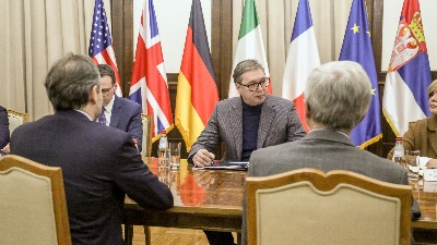 Vučić sa ambasadorima Kvinte, bez saopštenja za javnost Vučić sa ambasadorima Kvinte, bez saopštenja za javnost