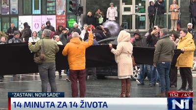 Završena akcija "Zastani, Novi Sade": Sve STALO na 14 minuta! (VIDEO, FOTO)