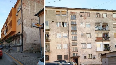 Kad SNS renovira: Zgradu uredili samo s prednje strane, a iza... (FOTO)