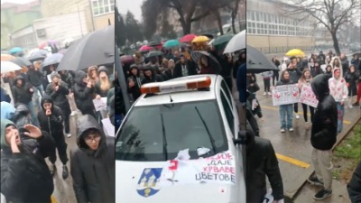 Đaci upali u prostorije Komunalne milicije (VIDEO)