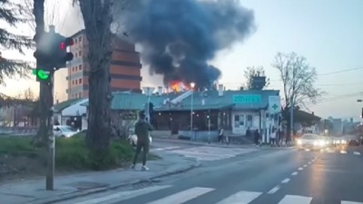 Buknuo požar u kafani u Braće Jerković (VIDEO)