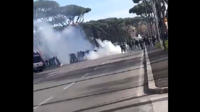 Opsadno stanje: Sukob huligana Rome i Lacija (VIDEO)