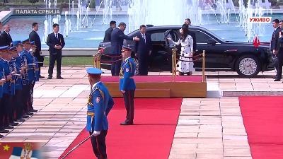 Si Đinping svečano dočekan ispred Palate Srbija: Razgovori u toku