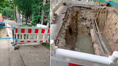 Sanacija u toku: Popravka oštećene cevi u Mirijevu (FOTO)