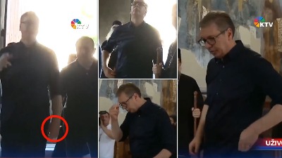 Uhvatio se za pogrešan i PRAZAN DŽEP: Vučić celivao ikonu, a kad je hteo da izvadi pare - nastao je problem (VIDEO)