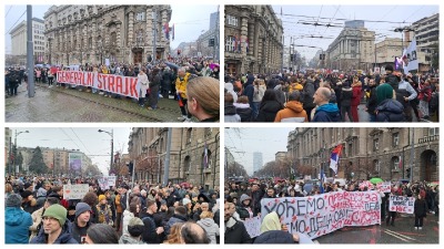 GENERALNI ŠTRAJK u Srbiji: Privode se opozicionari u Novom Sadu, reka ljudi na Novom Beogradu (VIDEO, FOTO)