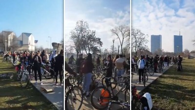 Do pravde i na dva točka: Studenti na biciklima stižu kolege u Novom Sadu (VIDEO)