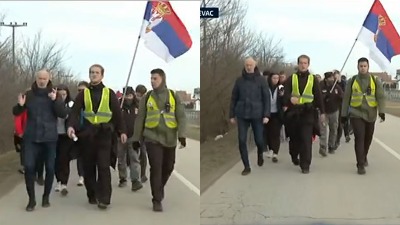 Kragujevački studenti koji pešače do Niša stigli u Rekovac