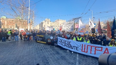 "Sledeće stajalište - ŠTRAJK": Protest radika GSP-a i studenata (FOTO, VIDEO)