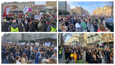 "Savetuju nas da ĆUTIMO": Reka ljudi na protestu ispred Ministarstva prosvete (VIDEO, FOTO)