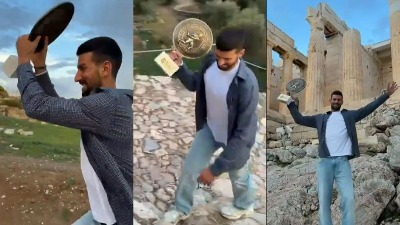 Nole kao Roki: Trčao uz stepenice do Akropolja sa trofejom u rukama (VIDEO)