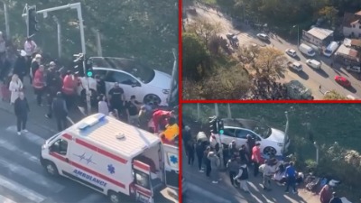 Auto uleteo u grupu ljudi na Banjici, svedoci kažu da su DVE OSOBE ISPOD VOZILA (VIDEO)