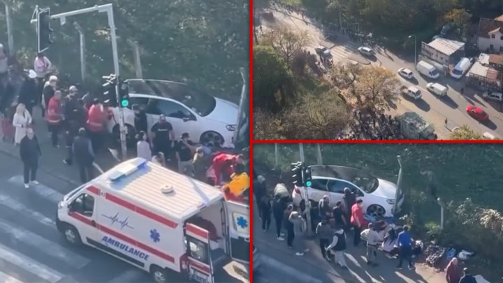 Auto uleteo u grupu ljudi na Banjici, svedoci kažu da su DVE OSOBE ISPOD VOZILA (VIDEO)