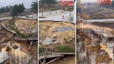 Obrušio se još jedan deo saobraćajnice kod Centra izvrsnosti u Kragujevcu (VIDEO)