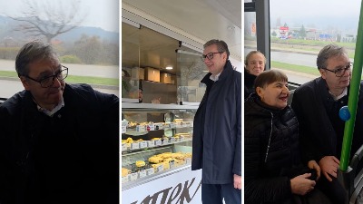 Ništa od šetnje po Nišu: Vučić se vozio gradskim prevozom (VIDEO)