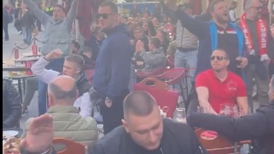 Minhen u crveno-beloj boji: Delije okupirale centar grada (VIDEO)