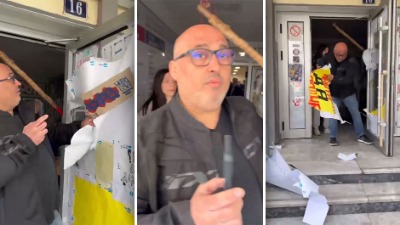 Dekan DIF u Novom Sadu ušao na fakultet, cepao studentske parole (VIDEO)