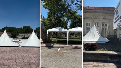 Komunalna inspekcija izdala nalog da se RAZMONTIRA BINA SNS u Nišu (FOTO)