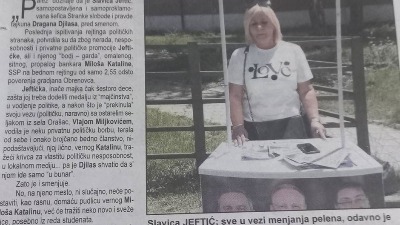 "Slavica Jevtić mesecima trpi šikaniranje režimskog glasila u Obrenovcu"