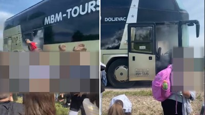 Zapalio se autobus pun đaka, deca krenula na ekskurziju (VIDEO)