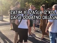 Pevačica htela da probije blokadu, autom na građane (VIDEO)