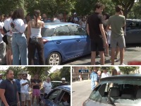"Stavite im lisice": Zemunci ne daju policiji da odvede muškarce koji su oborili ženu na blokadi
