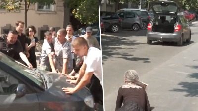 INCIDENT u Zemunu: Kolima pokušao da probije blokadu, jedna žena oborena
