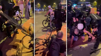 Samo tri raskrsnice od Železničke stanice: BRUTALAN napad maskirane policije u NS na biciklistu! (VIDEO)