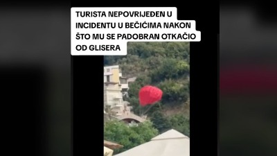 DRAMA u Bečićima: Turisti se tokom parasejlinga otkačio padobran od glisera (VIDEO)