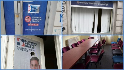 Razbijena stakla na prostorijama SSP-a i NPS-a (FOTO)