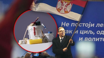 NAPREDNJACI NAS PONOVO FARBAJU Srpska trobojka je samo Vučićeva