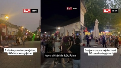 Incidenti na protestu u Bačkoj Palanci: SNS-ovci gađali jajima i flašama građane (VIDEO)