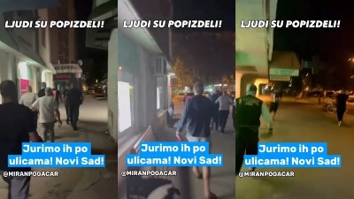Novosađani jurili SNS batinaše po ulici (VIDEO)